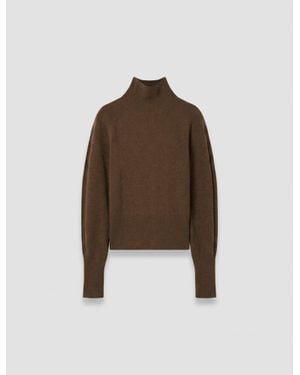 JOSEPH Oxna Light Pure Cashmere High Neck Sweater - Brown