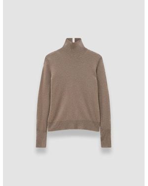JOSEPH Light Pure Cashmere High Neck Sweater - Brown