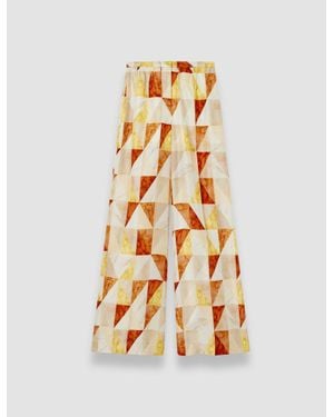 JOSEPH Thoresby Marble Print Silk Pants - Metallic