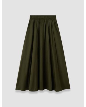 JOSEPH Manar Cotton Sateen Skirt - Green