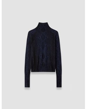 JOSEPH Yasmin Cashair Snake Sweater - Blue