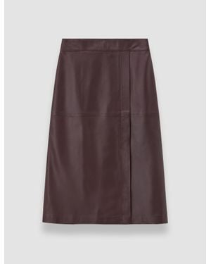 JOSEPH Sèvres Nappa Leather Skirt - Brown