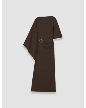 JOSEPH Joya Satin Twill Dress - Brown