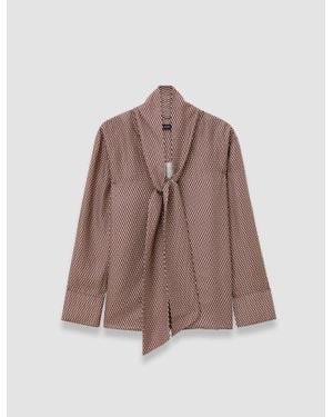 JOSEPH Adele Printed Silk Blend Blouse - Brown