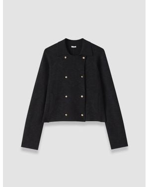 JOSEPH Pilar Leopard Jacquard Milano Jacket - Black