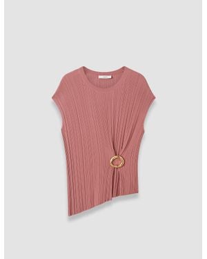 JOSEPH Kenit Knit Plissé Top - Pink