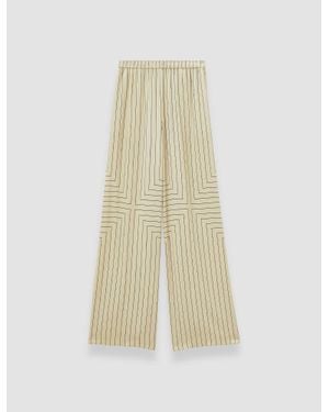 JOSEPH Hulin Geometric Print Silk Pants - White