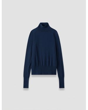 JOSEPH Yara Cashair High Neck Sweater - Blue