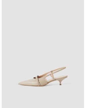 JOSEPH Anisa Patent Leather Slingback Shoes - Natural
