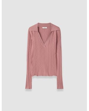 JOSEPH Chelia Plissé Knit Top - Pink