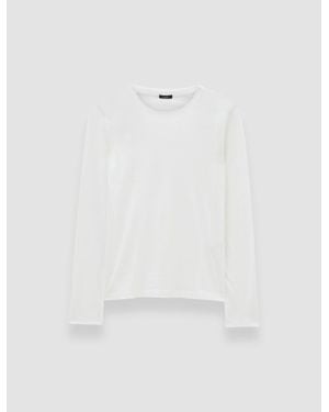JOSEPH Cotton Silk Jersey Long Sleeve T-Shirt - White