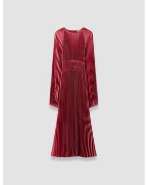 JOSEPH Ortiz Pleated Woven Dress - Red