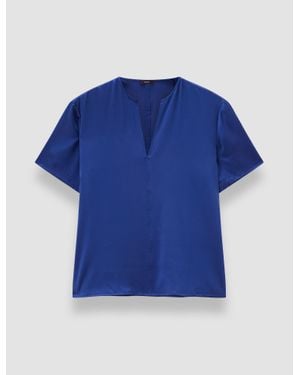 JOSEPH Gala Silk Satin Blouse - Blue