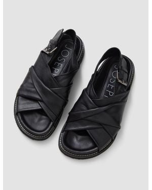 JOSEPH Leather Jazzy Strap Sandals - Black