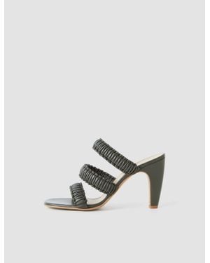 JOSEPH Noor Braided Leather High Heel Sandals - Green