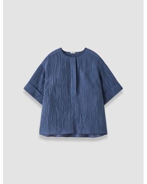 JOSEPH Yani Fluid Crinkle Blouse - Blue