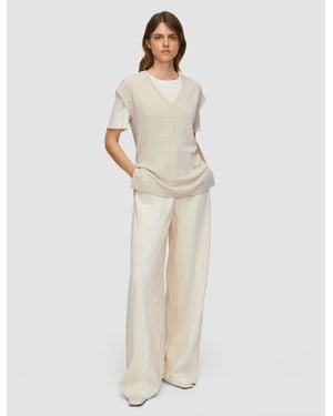 JOSEPH Viscose Grid Knit Top - Natural