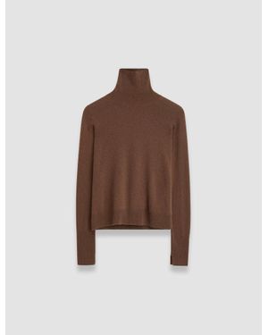 JOSEPH Light Pure Cashmere High Neck Sweater - Brown