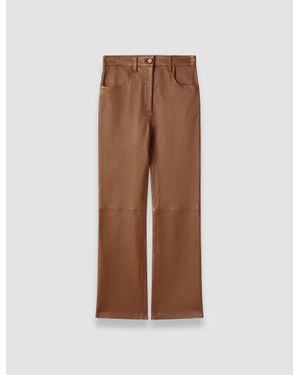 JOSEPH Duke Leather Stretch Pants - Natural