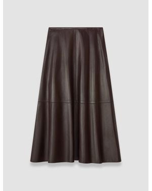 JOSEPH Helius Soft Nappa Leather Skirt - Brown