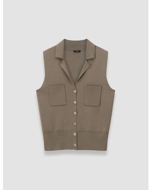 JOSEPH Milano Knit Stretch Vest - Brown
