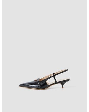 JOSEPH Anisa Patent Leather Slingback Shoes - White