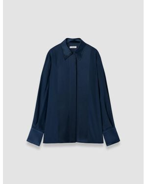 JOSEPH Childs Silk Satin Blouse - Blue