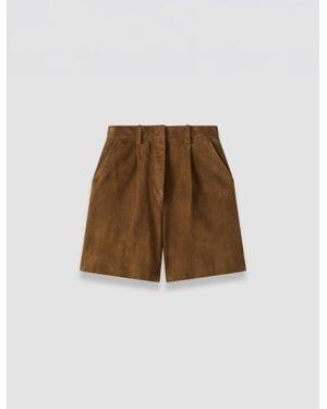 JOSEPH Suze Light Suede Shorts - Natural
