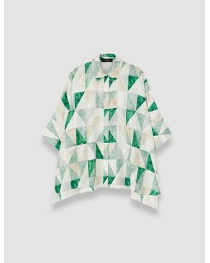 JOSEPH Arcole Marble Print Silk Shirt - Multicolor