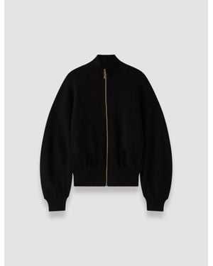 JOSEPH Sable Milano Knit Bomber Jacket - Black