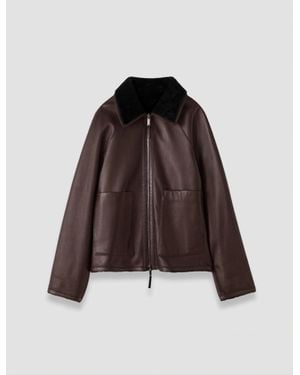 JOSEPH Kyro Reversible Soft Shearling Jacket - Red
