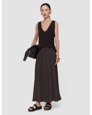 JOSEPH Tell Silk Knit Vest Top - Brown