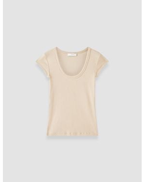 JOSEPH Saba Cotton Rib Top - Natural