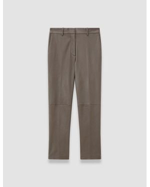 JOSEPH Coleman Leather Stretch Pants - Gray