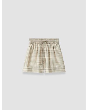 JOSEPH Laven Printed Silk Shorts - Natural