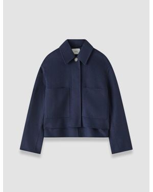 JOSEPH Kalaa Light Double Face Wool Jacket - Blue