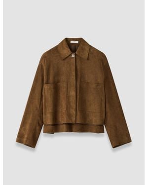 JOSEPH Aitna Light Suede Jacket - Brown