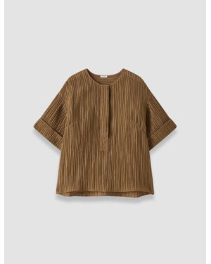 JOSEPH Yani Fluid Crinkle Blouse - Brown