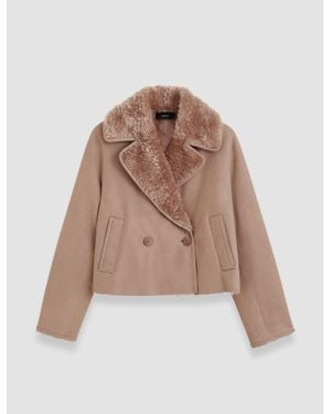 JOSEPH Rousse Textured Shearling Jacket - Natural