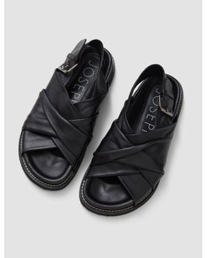 JOSEPH Leather Jazzy Strap Sandals - Black