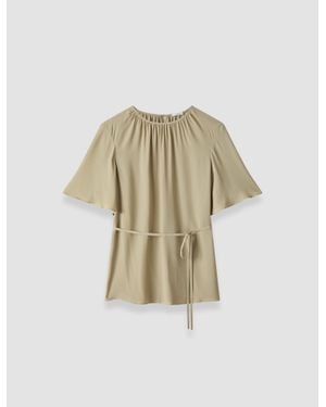 JOSEPH Libby Silk Blend Crepe Top - White