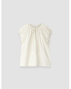 JOSEPH Cindy Cotton Sateen Blouse - Natural