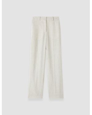 JOSEPH Arven Textured Cotton Linen Pants - White