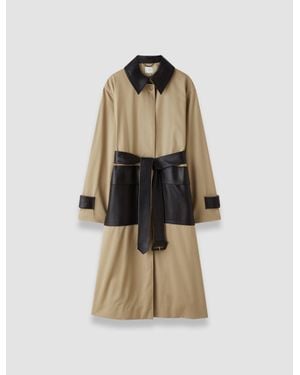 JOSEPH Zaman Cotton Leather Trench Coat - Natural