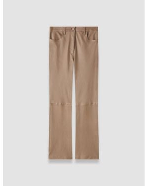 JOSEPH Duke Leather Stretch Pants - Natural
