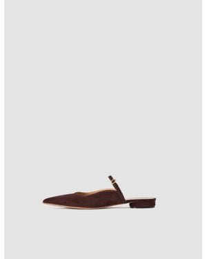 JOSEPH Parisa Pointed Suede Ballerinas - White