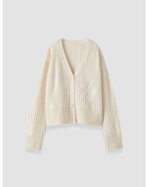 JOSEPH Aristea Soft Wool Rib Cardigan - White