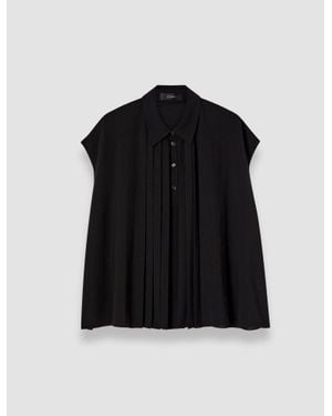 JOSEPH Antin Airy Plissé Blouse - Black