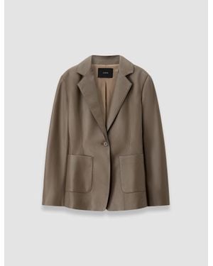 JOSEPH Glenview Nappa Leather Jacket - Brown