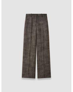 JOSEPH Hawley Textured Tailoring Wool Pants - Gray
